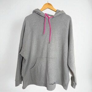 NEW MOTHER THE COCOON Oversized Hoodie Gray with Neon Pink Drawstrings SMALL